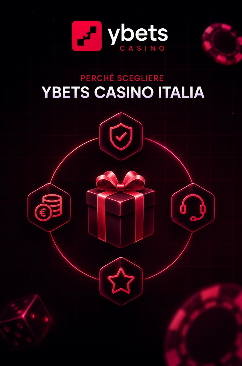 Vantaggi principali casino con icone su sfondo scuro